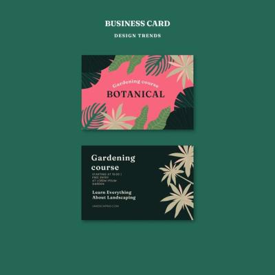 Flat Design Landscaping Service Business Card – Free Download