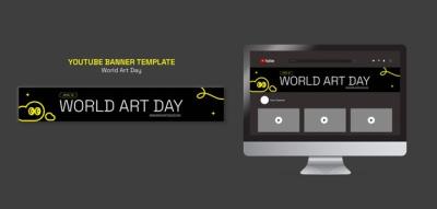 YouTube Banner Template for World Art Day Celebration – Free Download