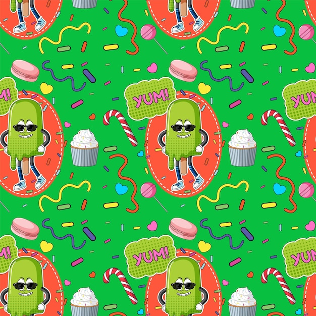 Sweet Ice Cream Seamless Pattern – Free Download