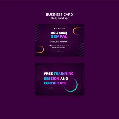 Gradient Body Building Business Card Template – Free Download