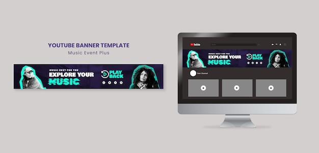 Youtube Banner Template for Music Event – Free Download