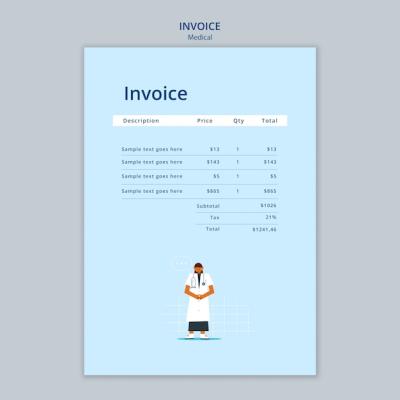 Flat Design Medical Aid Invoice Template – Free Download