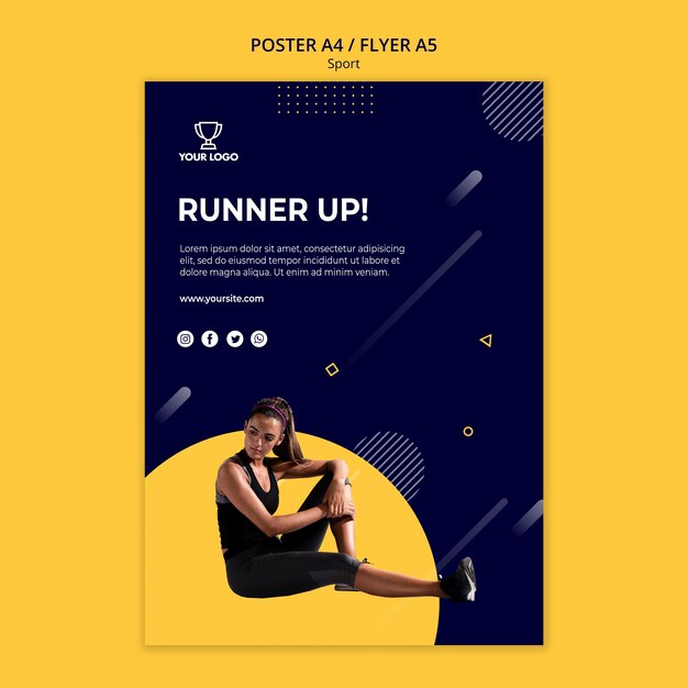 Sport Poster Template Featuring Woman – Free Download