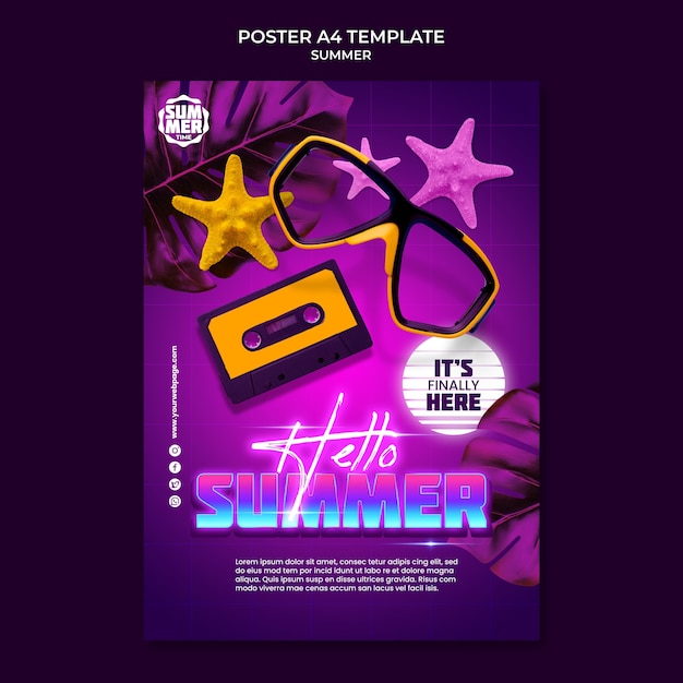 Summertime Celebration Poster Template for Free Download