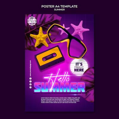 Summertime Celebration Poster Template for Free Download