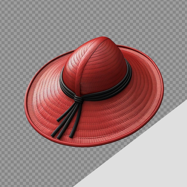 3D Illustration of Chinese Hat Icon PNG Isolated on Transparent Background – Free Download