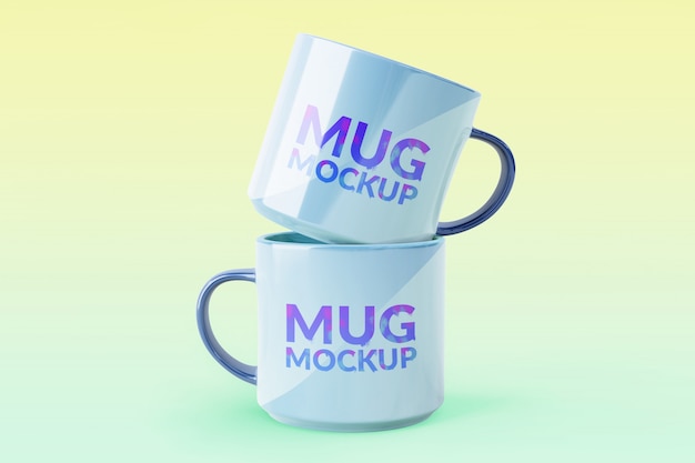 Editable Double Mug Mockups – Free to Download