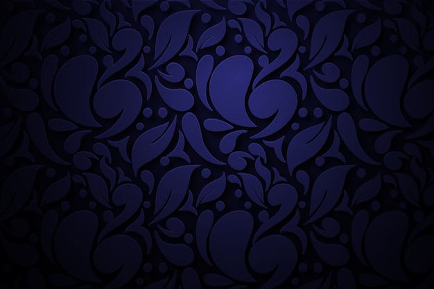 Dark Blue Abstract Ornamental Flowers Background – Free Download