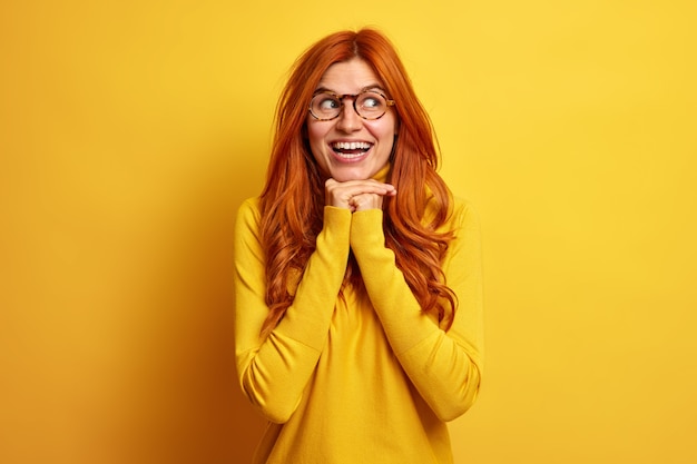 Smiling Redhead European Woman in Casual Jumper – Free Stock Photo, Download Free