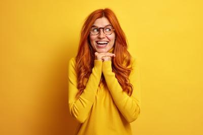 Smiling Redhead European Woman in Casual Jumper – Free Stock Photo, Download Free