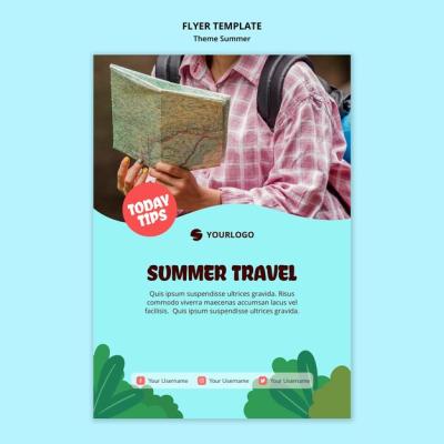 Summer Travel Flyer Template – Download Free Stock Photo