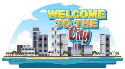 City Text Design Vector Template – Free Download