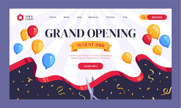 Grand Opening Landing Page Design – Free Stock Photo for Download