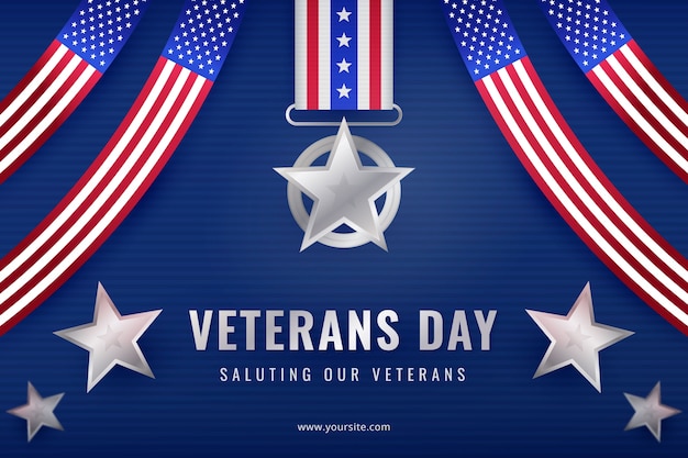 Realistic Background for American Veteran’s Day – Free Download