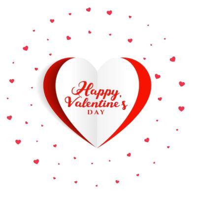 Happy Valentine’s Day Papercut Style Background for Couples – Free Download