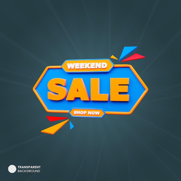 3D Weekend Sale Promotion Banner – Free to Download