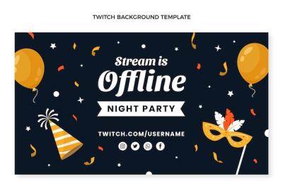 Flat New Year Twitch Background – Free to Download