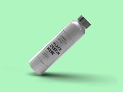 Realistic Long Rounded Plastic Bottle Mockup – Free Download