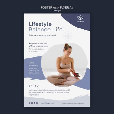 Yoga Poster Design Template for Creative Projects – Free Download