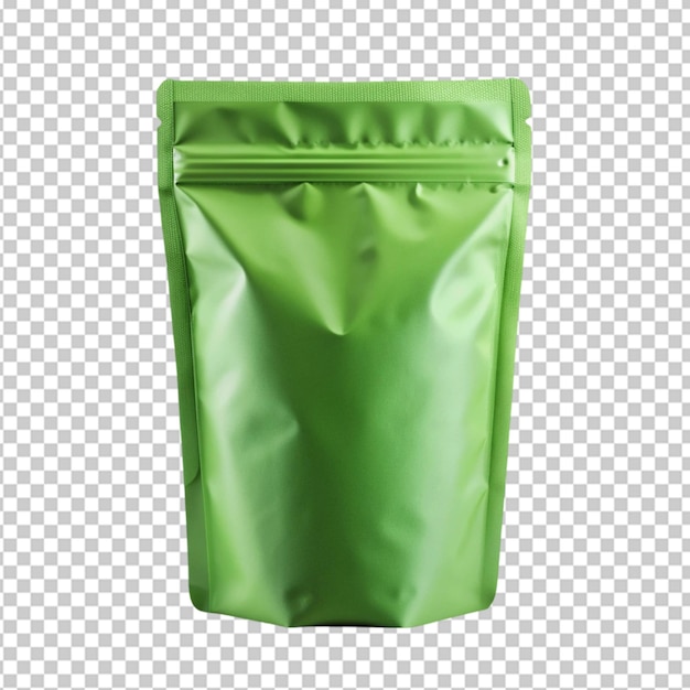 Green Standing Pouch Mockup on Transparent Background – Free Download