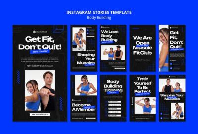 Flat Design Bodybuilding Template – Free Download