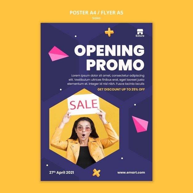 Sales Print Template Featuring Engaging Photo – Free Download