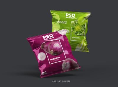 Square Polyethylene Bag Packaging Mockup Template – Free Download