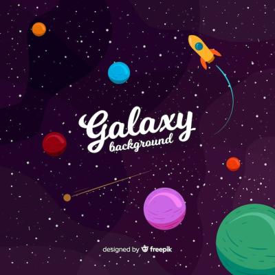 Lovely Galaxy Background in Flat Design – Free Download