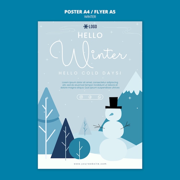 Winter Season Poster Template – Download Free Stock Photo