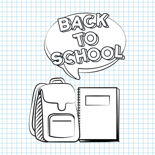 Back to School Illustration: Bag and Book – Free Stock Photo Download