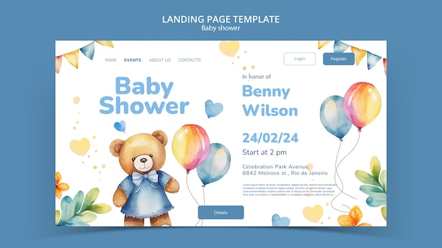 Baby Shower Template Design – Free Download