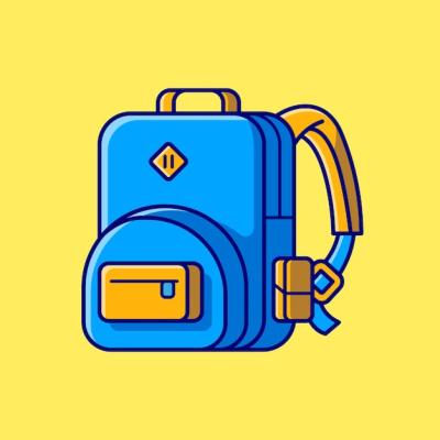 Cartoon Backpack Vector Template – Free Download