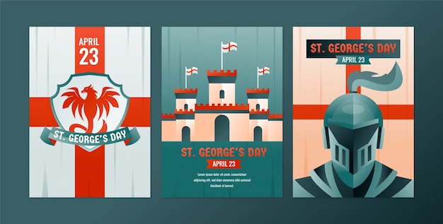 St George’s Day Gradient Greeting Cards Collection – Free Download, Free Stock Photo