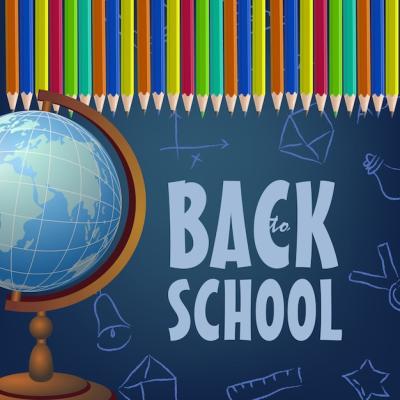 Back to School Brochure Featuring Colored Pencils and Globe – Free Download