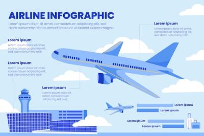 Flat Design Airline Company Infographic – Free Download