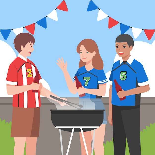 Hand Drawn Tailgate Party Illustration – Free Download