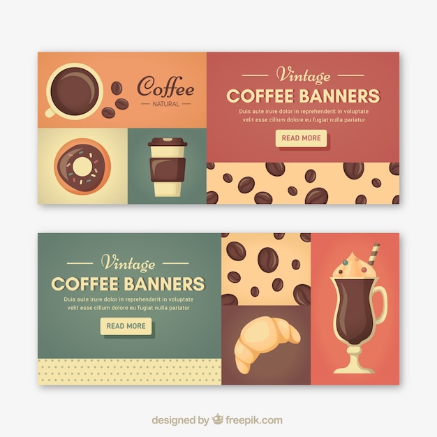 Retro Cafe Banners – Download Free Stock Photo