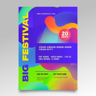 Gradient Colorful Poster Template – Free Download