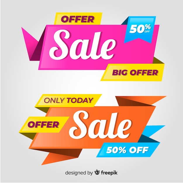 Colorful Sales Banner Set for Big Offer Discounts – Free Download