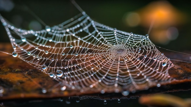 An Enchanting Early Morning Scene Capturing Dewdrops Glistening on a Fragile Spider’s Web – Free Download