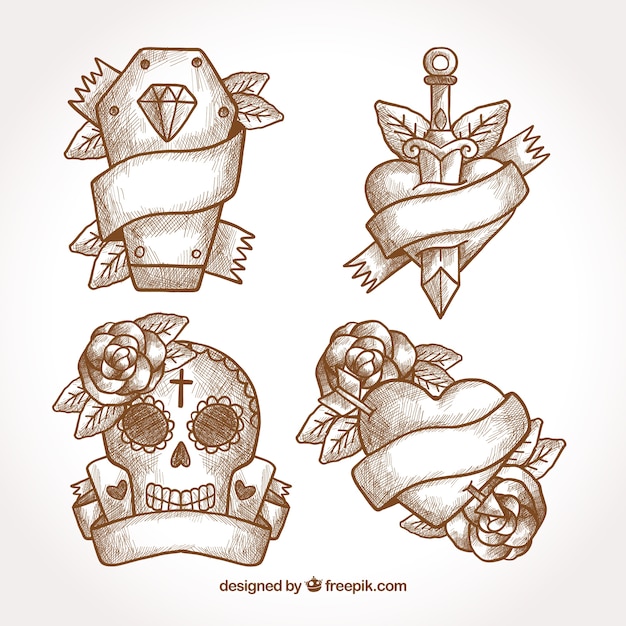 Vintage Sketch Tattoo Collection – Free Download