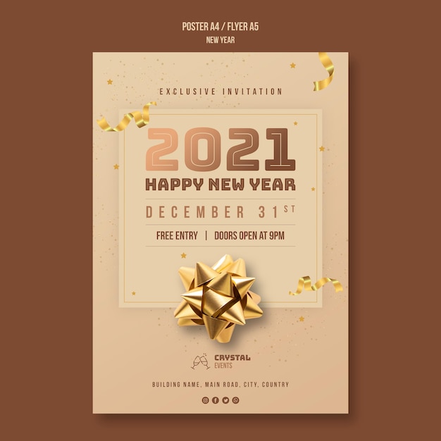 New Year Concept Poster Template – Free Download