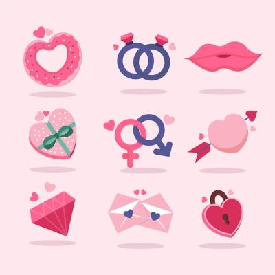 Valentine’s Day Element Set – Free Download