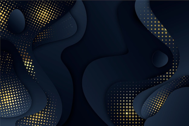 Cut Shapes on Black Paper Background – Free Download