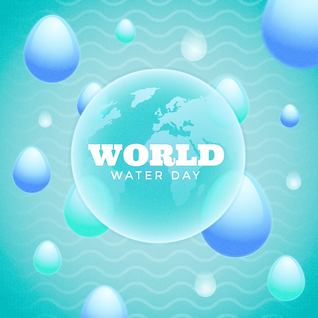 Gradient Illustration for World Water Day Awareness – Free Download