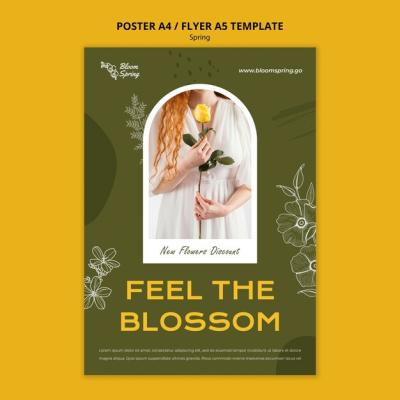 Vertical Flyer Template Featuring a Rose and Woman – Free Download