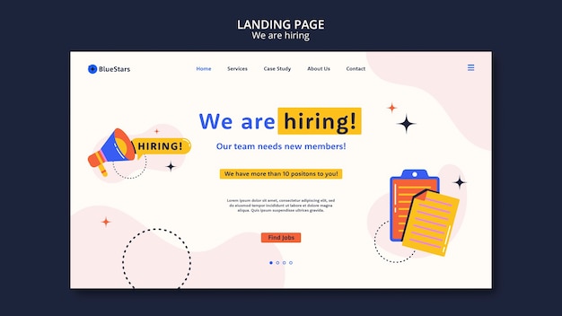 Dynamic Shapes Hiring Concept Landing Page – Free Stock Photo Download