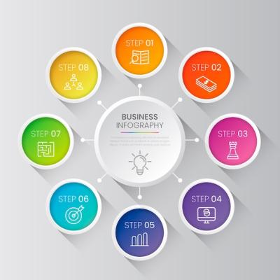 Gradient Business Infographic Steps – Free Download