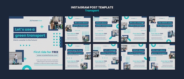 Transport Concept Instagram Post Templates for Your Creative Projects – Free Download