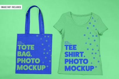 Tote and T-Shirt Mockup for Creative Projects – Free Download